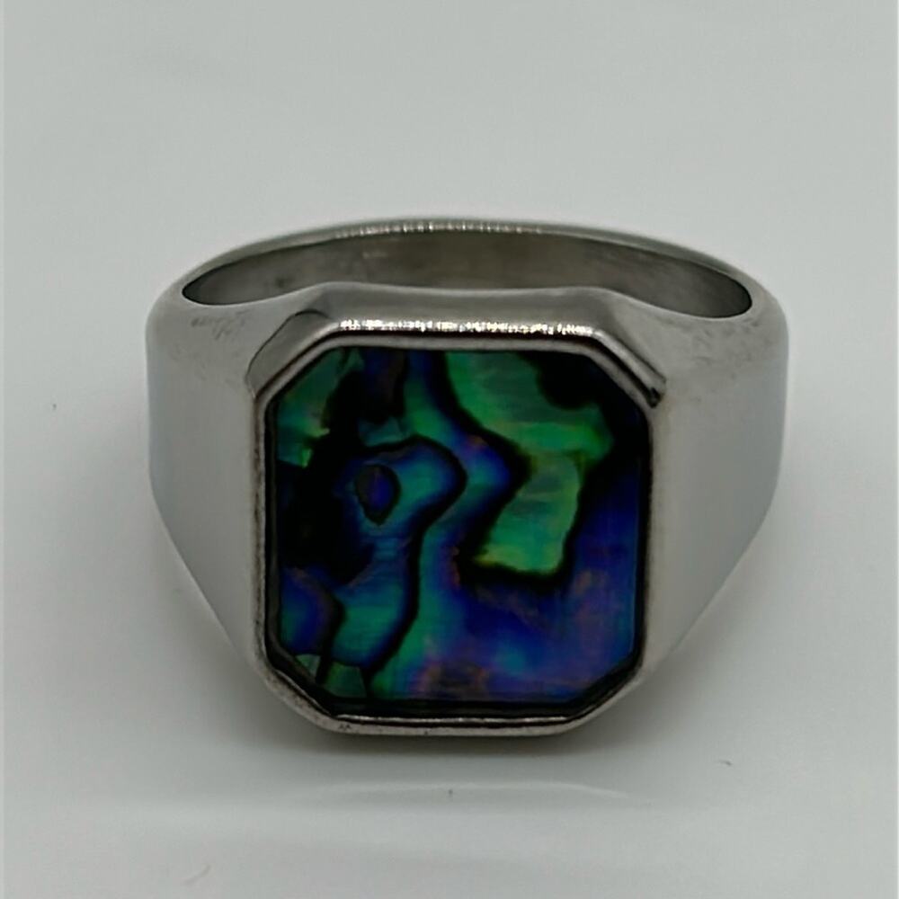 Natural Abalone Shell Handmade Men's Ring Size 12.5 NWT - Picture 3 of 8